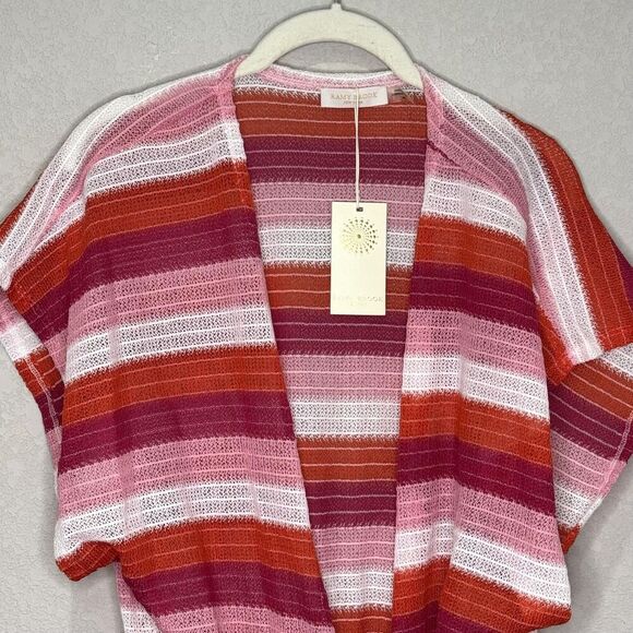 Ramy Brook Dress Womens Medium Large Cruz Striped Knit Tassel Boho Coverup - Picture 5 of 8